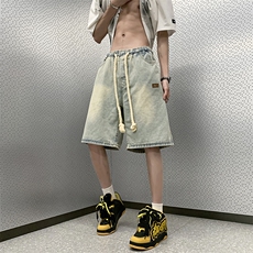 青春流行直脚潮流ins拉链新款牛仔裤五分裤日系男D3111P38，男装牛仔裤，星座1116-2