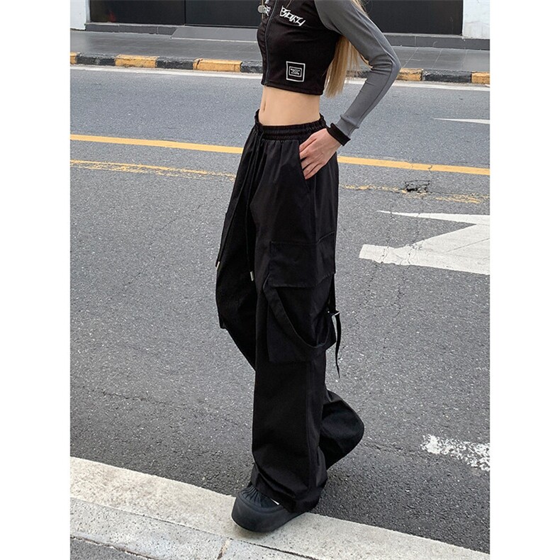 宽松大口袋工装长裤高街潮流复古运动休闲两穿长裤K492TP35控58,男装工装外套,电商A102B