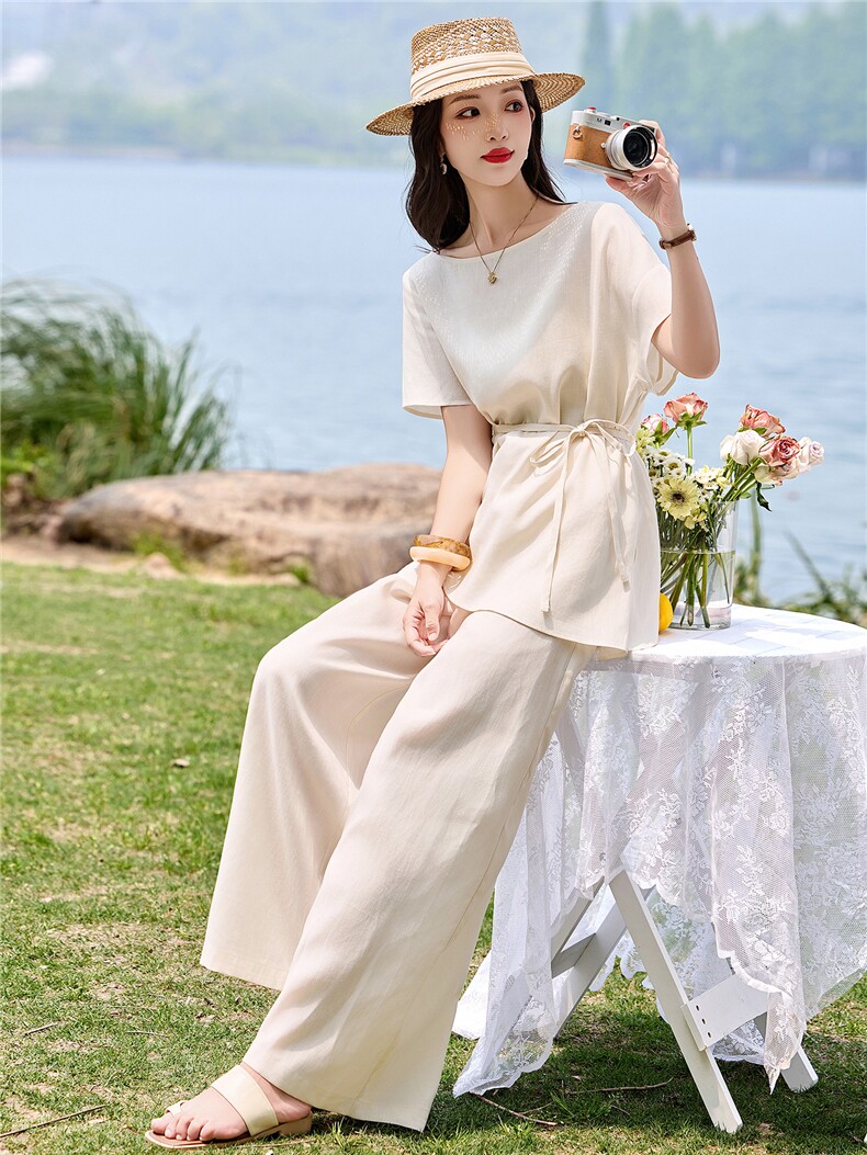 时尚修身简约套装2026夏季新款高端宽松显瘦轻薄两件套2727,女装套装/套裙,罗得堡