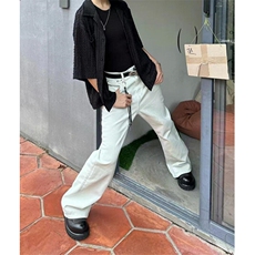 牛仔裤男女款直筒修身高级感裤子美式高街穿搭t微喇裤N6023，男装牛仔裤，星座1116A（原606A-3）
