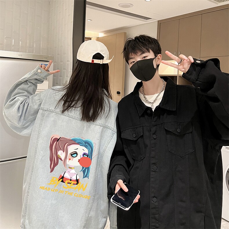 牛仔夹克男大码牛仔外套男茄克NJ77298-P60加绒款-P75,男装夹克,电商A040