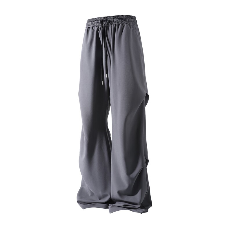 冰丝阔腿侧边褶皱休闲裤K012立体92%聚酯纤维8%氨纶(S-2XL)TP24,男装休闲裤,电商A088