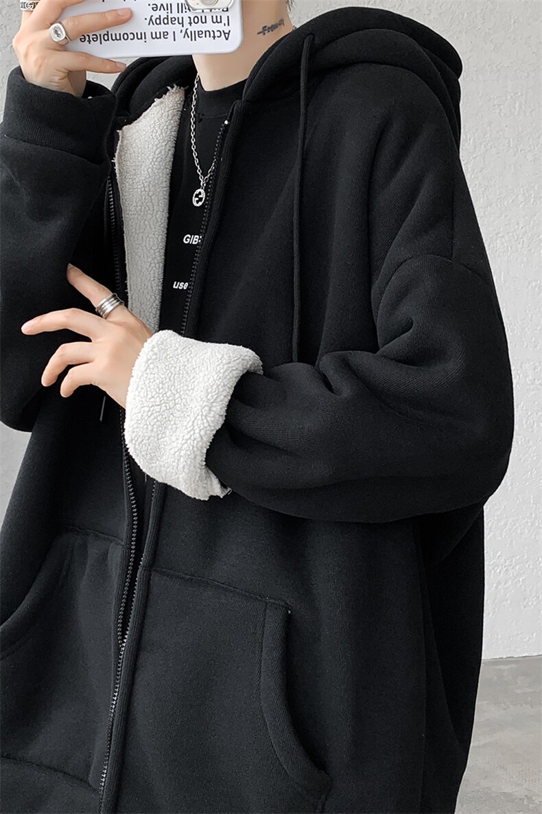 8XL-M高品质！卫衣厚外套男加绒加厚开衫羊羔毛卫衣WY13P68控88,男装卫衣,电商D206-1