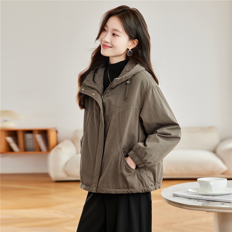 现货2025冬装新款加绒加厚休闲精品女装棉衣棉服连帽派克服,女装派克服,木子恋