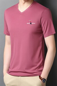 冰丝短袖男士中老年爸爸夏装免烫T恤夏季薄款商务休闲男装图片