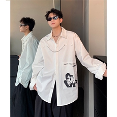 衬衫男长袖高级感春秋款拉链装饰设计感小众休闲韩版CS95-P58，男装衬衫，电商C307