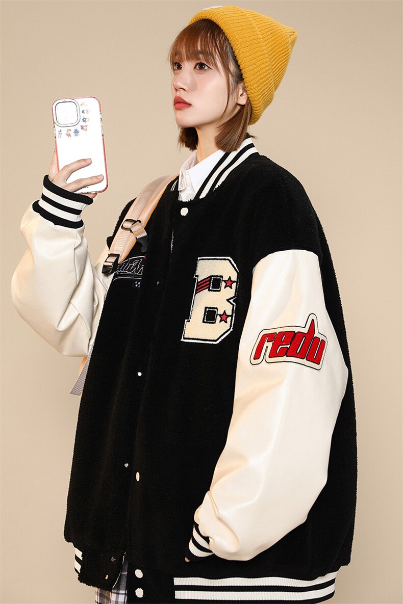 冬款加棉加厚棉衣中性风羔绒棒球服百搭外套男女8109-P120控价158,男装棉衣,电商A441-1