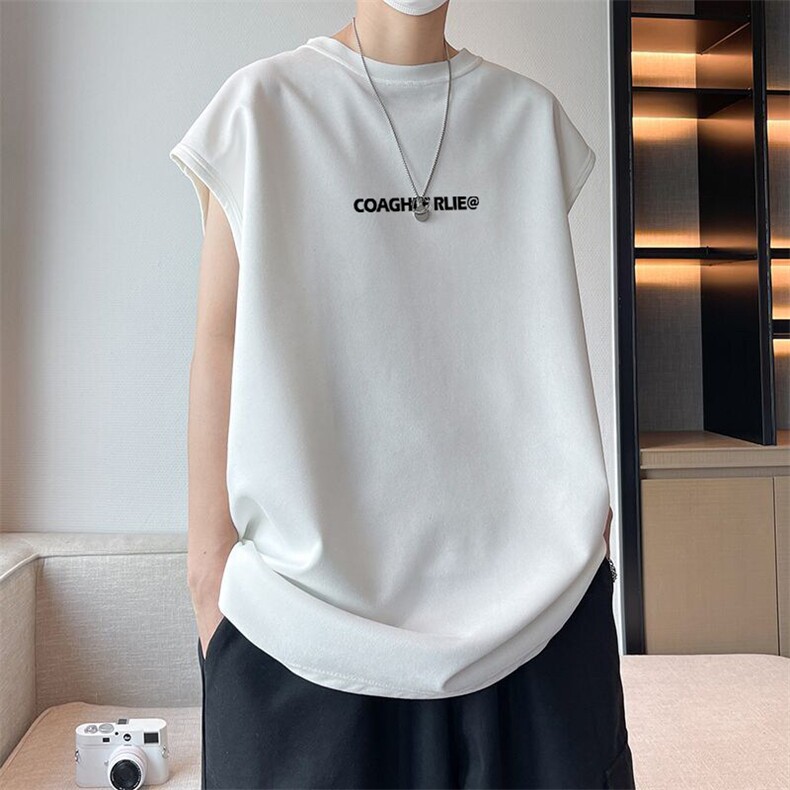 可设48小时发货支持抖音得物来样二开240克重磅美式麂皮绒背心t恤，男装背心/马甲，电商A486-1