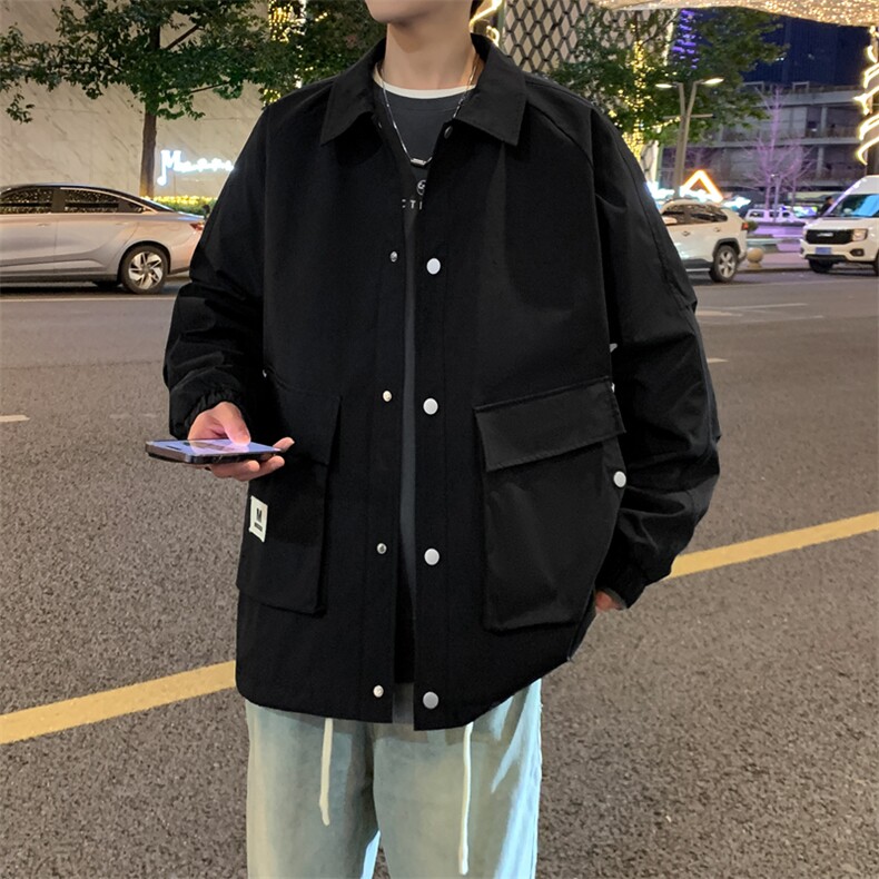 美式冲锋衣外套男2024新款春秋上衣潮牌痞帅青少年夹克JK178-P75图片