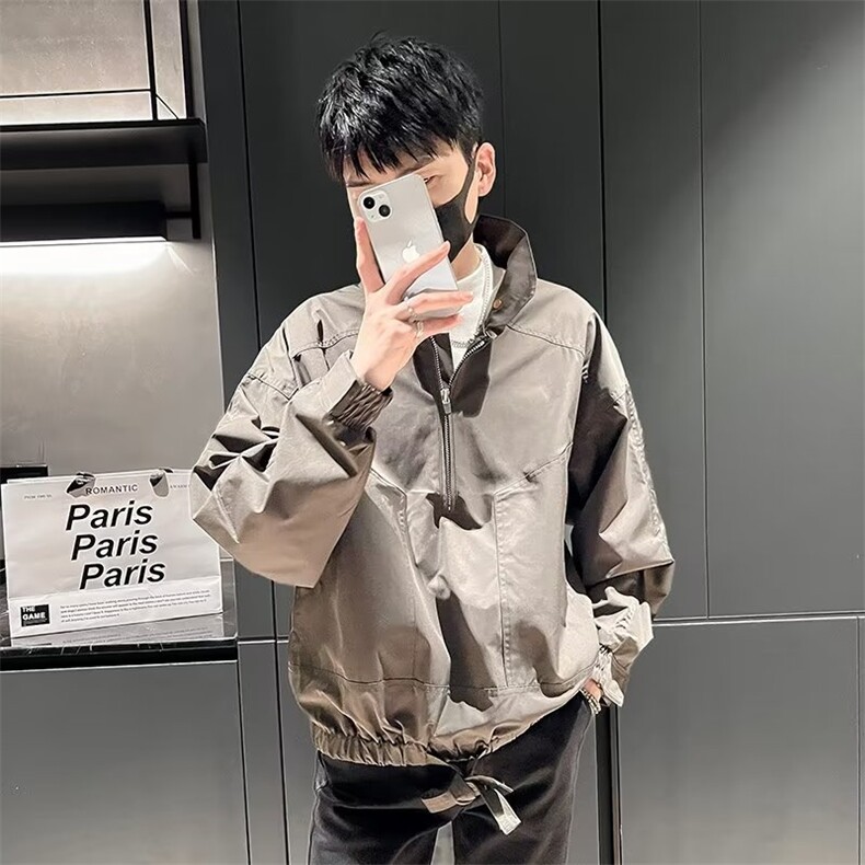 秋季休闲夹克男韩版宽松翻领外套流行ins百搭潮JK525-P63,男装夹克,星座1109-3