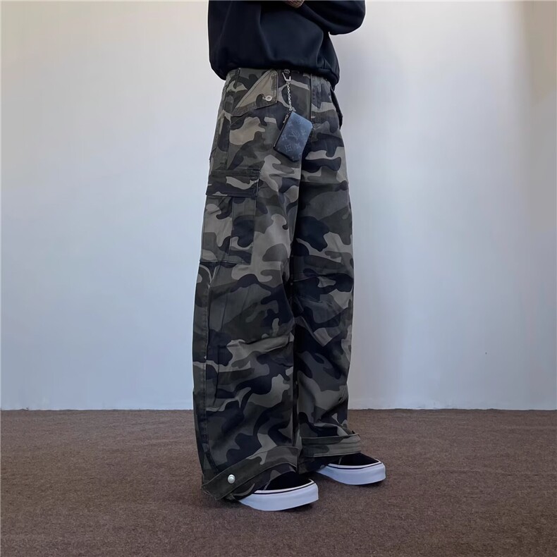 GX6136P65美式重工高品质弯刀迷彩裤男女宽松阔腿休闲裤,男装休闲裤,星座1108-5