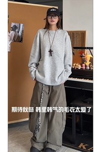 街头时尚舒适潮搭毛衣复古经典情侣百花绒上衣HY872TP35无差价图片