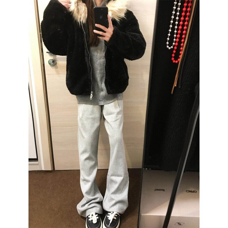 【有货】W200LL-特P100cleanfit黑色毛绒外套男冬季高级感,男装夹克,星座1007（原301D）