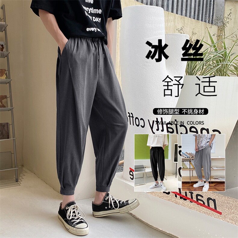 夏季新款潮流百搭抗皱束脚运动休闲九分卫裤 K118-特批35图片