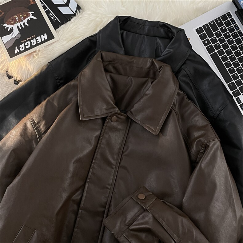美式复古皮衣外套男秋冬加棉休闲宽松拉PU皮翻领棉服JK0825-P80,男装棉衣,星座308B-2