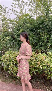夏季碎花连衣裙图片
