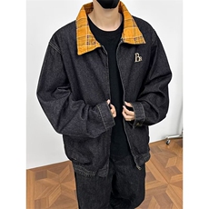 时尚黑色棒球服外套新款春季休闲百搭宽松夹克衫长袖短外套，男装夹克，星座1018A