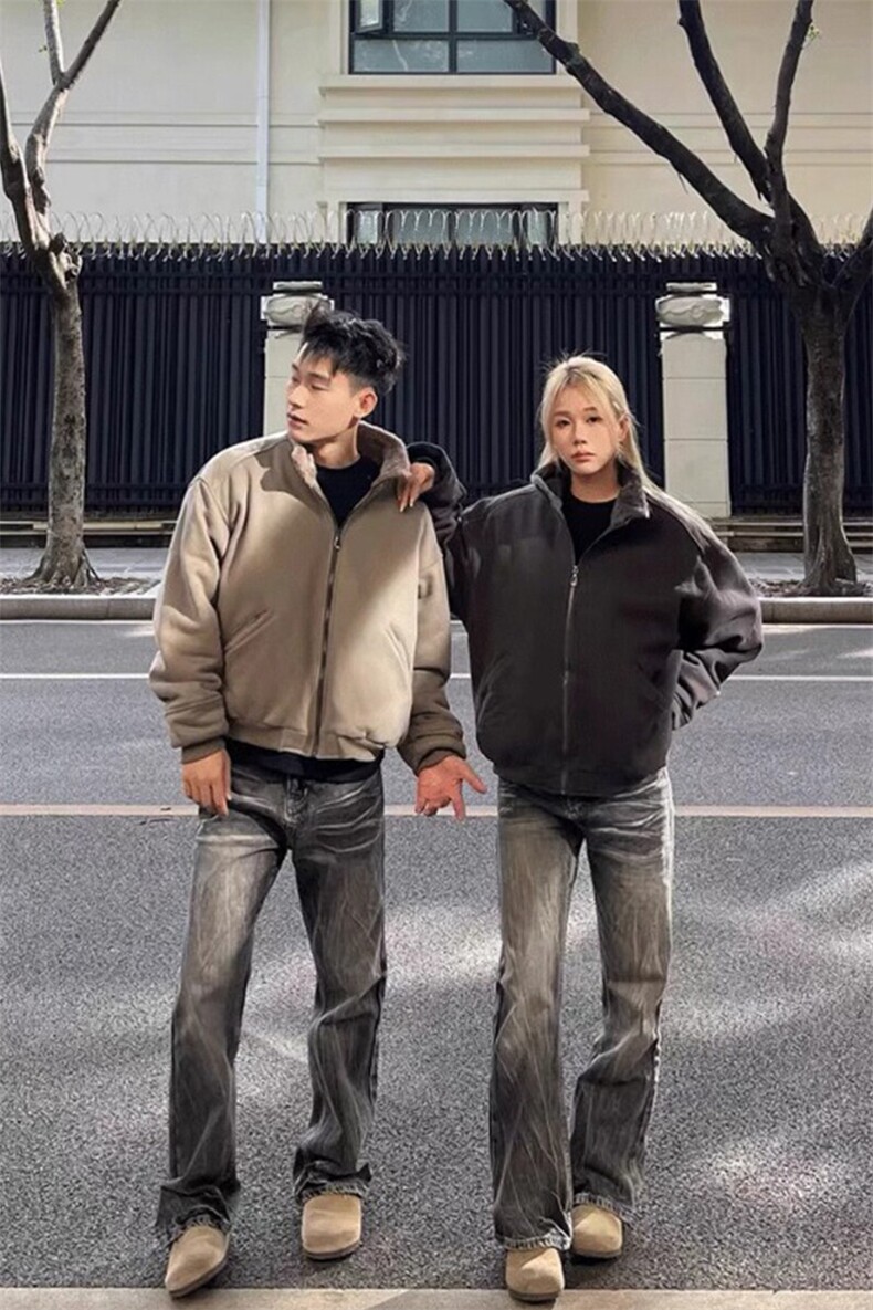 【有货】廓形绒毛内里棉衣仿兔加绒加厚棉衣夹克MY271特P90,男装夹克,星座908-1