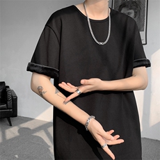 8XL-M冬季短袖男加绒加厚T恤内搭打底衫半袖打底上衣DX327P35控48，男装T恤，电商D206-1
