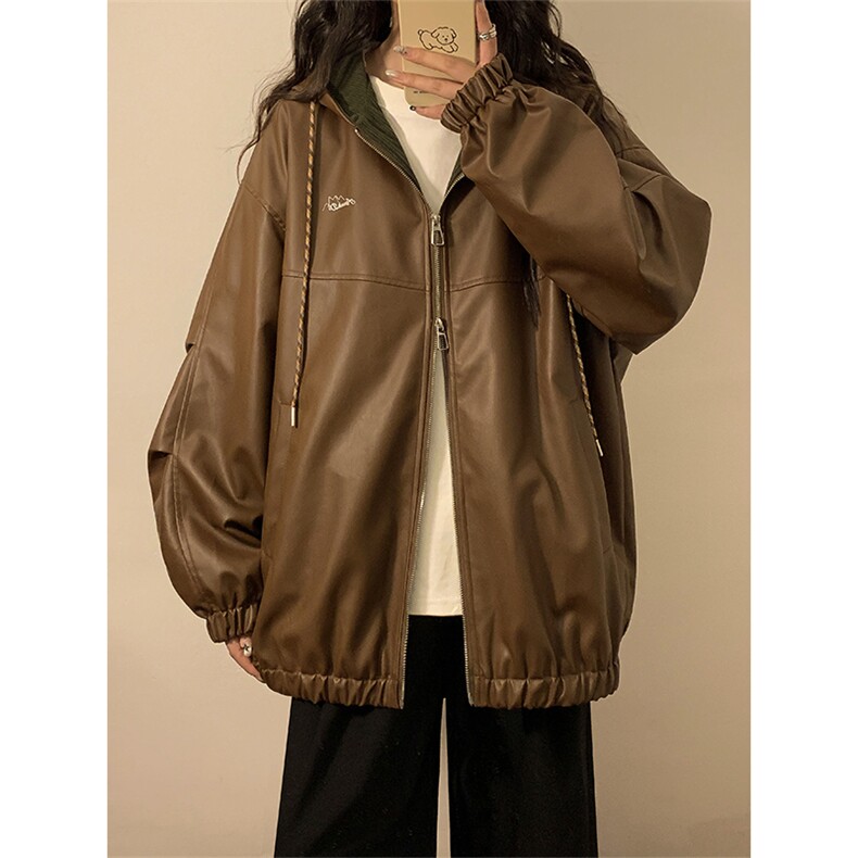 春秋季皮衣外套男女同款新款美式夹克XZ102B-1-JK2535P85,男装皮衣,星座102B-1