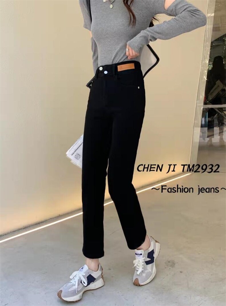 冬季植绒牛仔烟管裤，其它，臣己