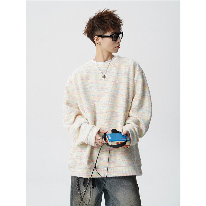 WY10156-特批40控78新款圆领简约套头宽松大码卫衣糯米衣服男,男装卫衣,电商A059