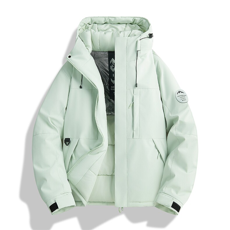 秋冬多巴胺色系潮流百搭男女同款连帽石墨烯加绒加厚冲锋棉衣，男装棉衣，星座1402-1