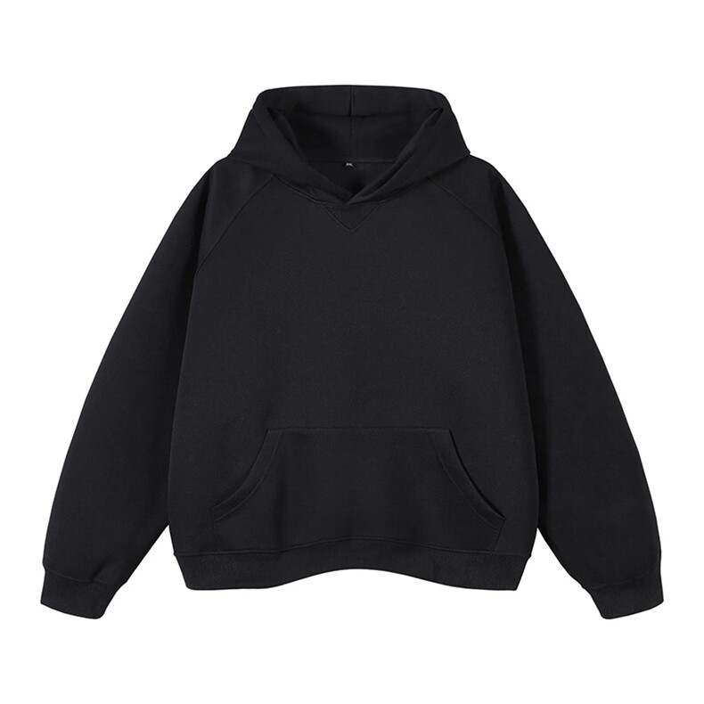 抖音得物二开美式高街重磅结构牛角袖插肩连帽卫衣外套X097,男装卫衣,电商A486