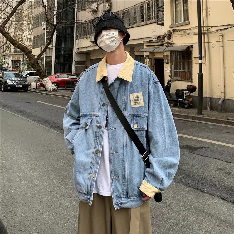 牛仔夹克男衣服韩版宽松潮流帅气百搭青少年休闲百搭工装外套男,男装工装外套,星座1210-1