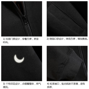 KS21055-P38 连帽开衫卫衣男运动外套大码班服 砖墙挂拍图片