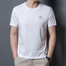 男士短袖T恤2023新款圆领纯色薄款中年爸爸装半袖上衣P45，男装T恤，星座1105-3