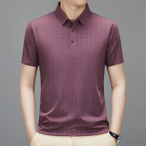 2026新款夏季薄款弹力无痕短袖冰丝无痕T恤翻领Polo衫HMX4002-P70图片