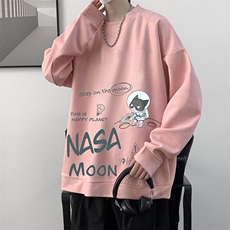 NASA联名同款麂皮绒卫衣男大码重磅长袖t恤男JW81187-P35，男装卫衣，电商A040