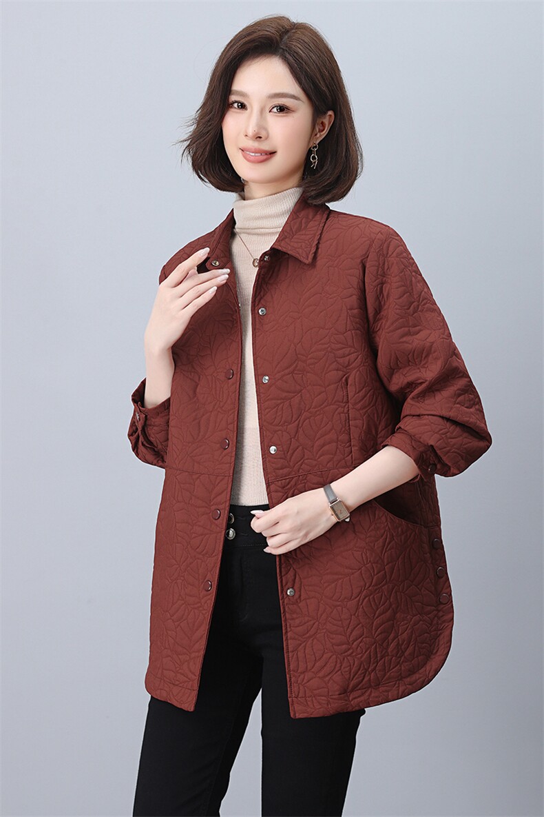 2024年秋冬新款女宽松休闲纯色棉衣,女装棉衣/棉服,悦见她
