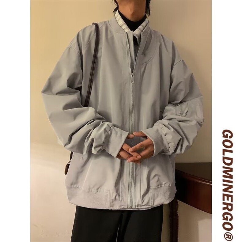 夹克上衣潮ins设计感小众休闲新款美式复古外套男女春秋J8554-P60图片