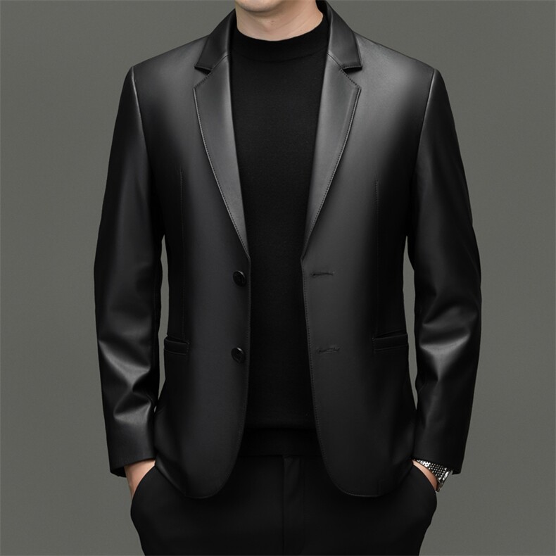 DLSN-D25150新款真皮皮衣男绵羊皮外套商务休闲西服韩版修身，男装西服，电商B360A（原721A）