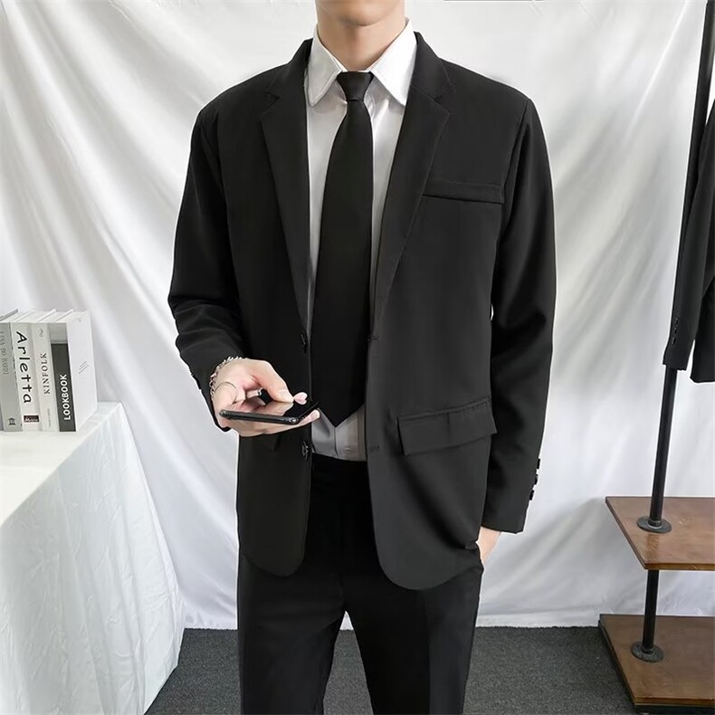 休闲西装男外套修身男土英伦风韩版商务正装帅气上班西服套装图片