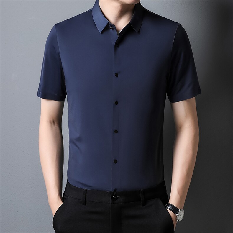 PAF3301钱塘2020-3夏季新款男士无痕高品质短袖衬衫休闲衬衣P35,男装衬衫,钱塘207-3