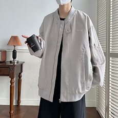 美式飞行员夹克男秋季街头百搭外套潮牌机能宽松棒球服W6016-P62，男装夹克，星座412-3