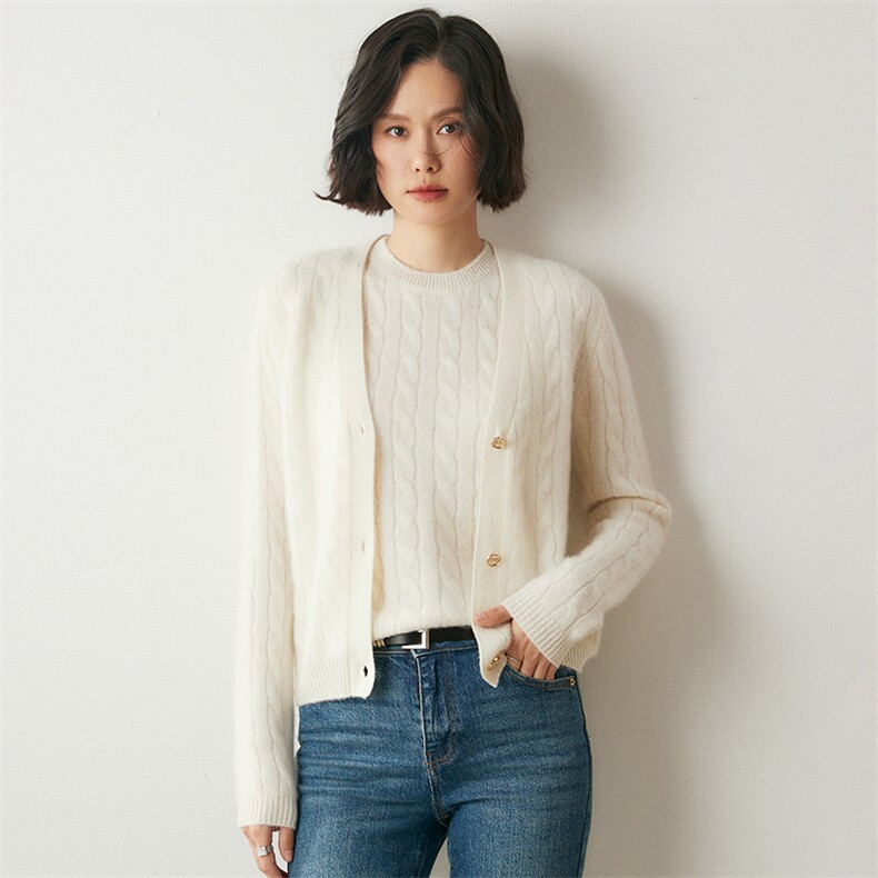 2024年秋冬季35%羊绒BC同款俩件套外套，女装短外套，绒创羊绒