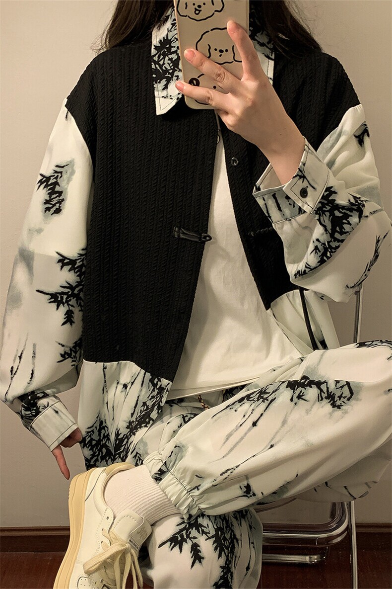 1新中式大码M-5XL套装TZ88797P90衬衫CS88799P45控78裤子88798P45,男装衬衫,星座226-2