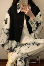 1新中式大码M-5XL套装TZ88797P90衬衫CS88799P45控78裤子88798P45，男装衬衫，星座226-2