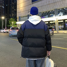 港风夜景冬款时尚字母印花拼色休闲棉服A247-MY82541特批85控138，男装棉衣，电商A247