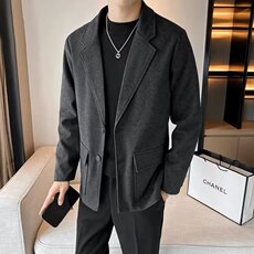 垂感宽松秋季男士休闲小西装外套百搭潮流单西毛呢新款西服上衣，男装西服套装，星座506A