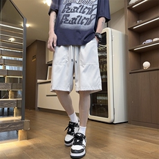 港风工装休闲裤高街五分裤宽松沙滩裤直通短裤DK311P28，男装牛仔裤，星座1204-3