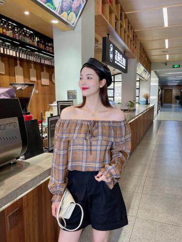 秋季新款格子衬衫，女装衬衫，斐伦缇娜