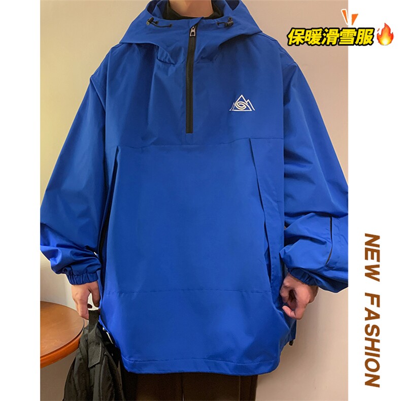 户外双板防水防风滑雪服男加绒内里中性风套头外套M79-P120控178,女装短外套,电商A001