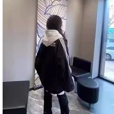 黑色外套女春秋2025新款棒球服男女宽松美式复古条纹飞行夹克上衣图片