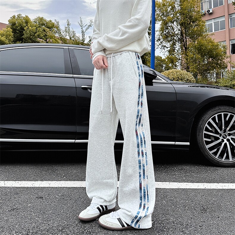 XK60022-P35条纹休闲裤男春秋款潮牌痞帅炸街宽松运动裤青少年,男装休闲裤,电商A178