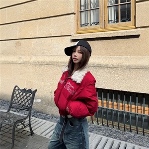 1506-1/M78011/P79美式复古风短款棉服女生翻领时尚